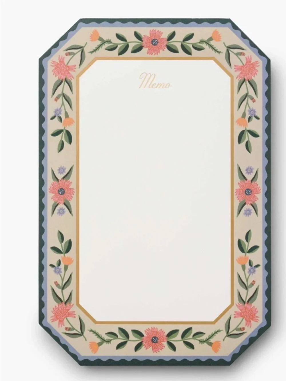 Rifle paper company Floral Border Memo Notepad in Cream & Pink